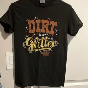 Delta Pro Weight Black T-Shirt with Glitter Graphic